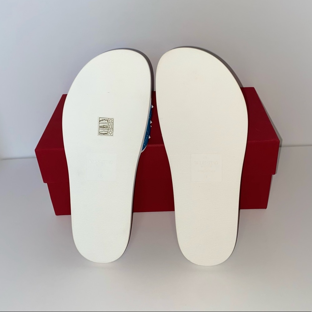 Valentino Leather Rockstud Quilted Slide - Picture 3 of 5